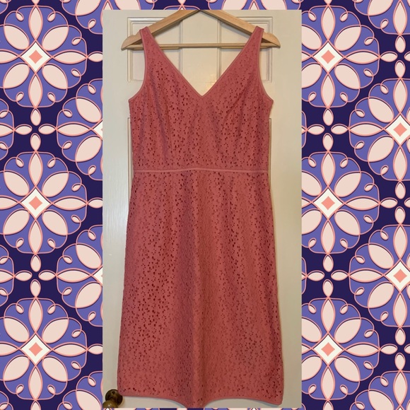 Ann Taylor Dusty Rose Pink Lace Sleeveless Midi Dress - Picture 2 of 4